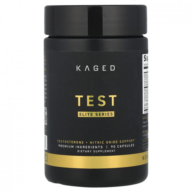 Kaged, Elite Series, Test, Testosterone + Nitric Oxide Support, 90 капсул Kaged, Elite Series, Test, Testosterone + Nitric Oxide Support, 90 капсул