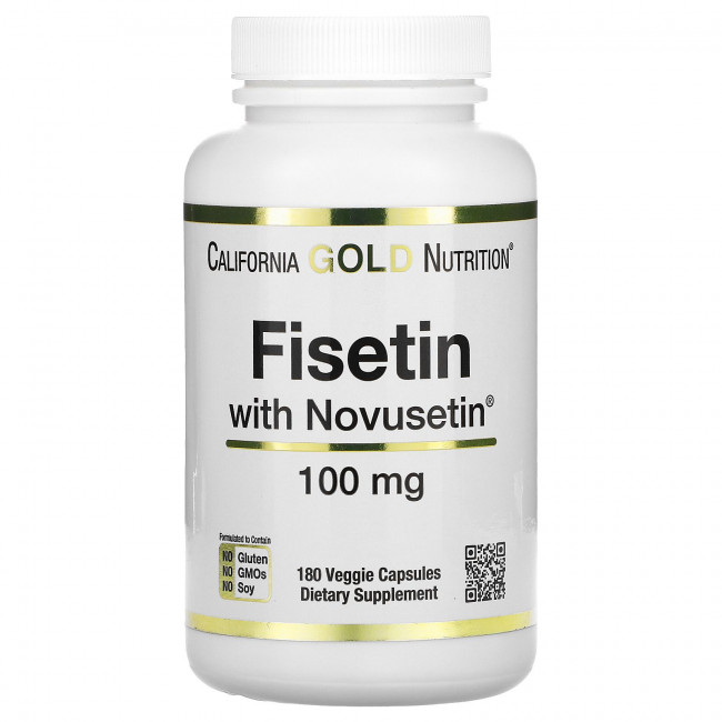 California Gold Nutrition, физетин с Novusetin, 100 мг, 180 растительных капсул