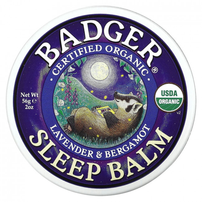 Badger Company, органический бальзам для сна, лаванда и бергамот, 56 г (2 унции) Badger Company, органический бальзам для сна, лаванда и бергамот, 56 г (2 унции)