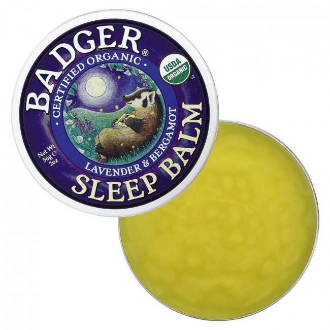 Badger Company, органический бальзам для сна, лаванда и бергамот, 56 г (2 унции) Badger Company, органический бальзам для сна, лаванда и бергамот, 56 г (2 унции)