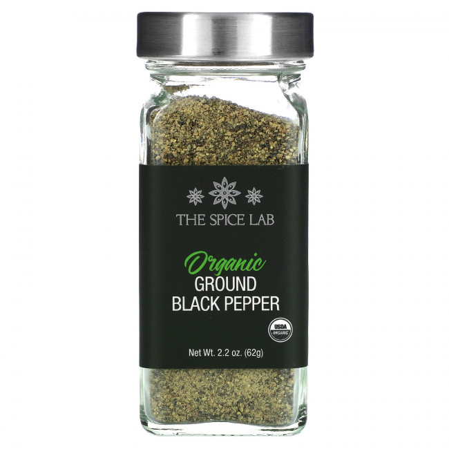 The Spice Lab, Органический молотый черный перец, 62 г (2,2 унции) The Spice Lab, Органический молотый черный перец, 62 г (2,2 унции)