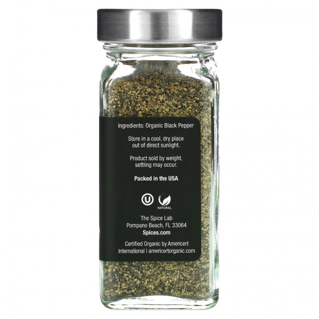 The Spice Lab, Органический молотый черный перец, 62 г (2,2 унции) The Spice Lab, Органический молотый черный перец, 62 г (2,2 унции)