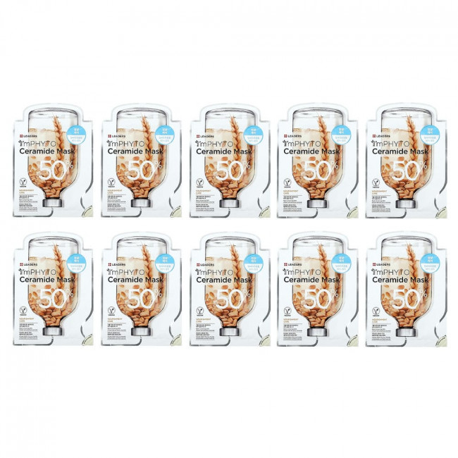 Leaders, Imphyto Ceramide Beauty Mask, 10 листовых масок, 25 мл (0,84 жидк. Унции) каждая