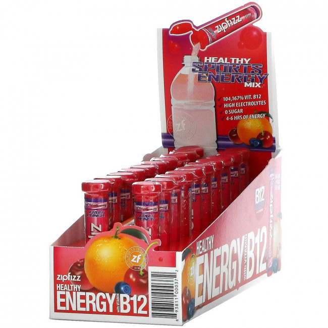 Zipfizz, Healthy Energy Mix With Vitamin B12, Fruit Punch, 20 Tubes, 0.39 oz (11 g) Each Zipfizz, Healthy Energy Mix With Vitamin B12, Fruit Punch, 20 Tubes, 0.39 oz (11 g) Each