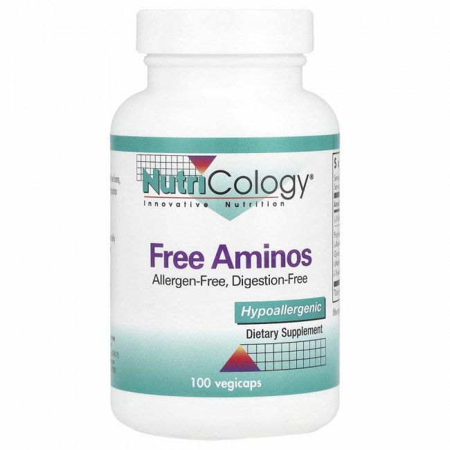 Nutricology, аминокислоты в свободной форме, 100 растительных капсул