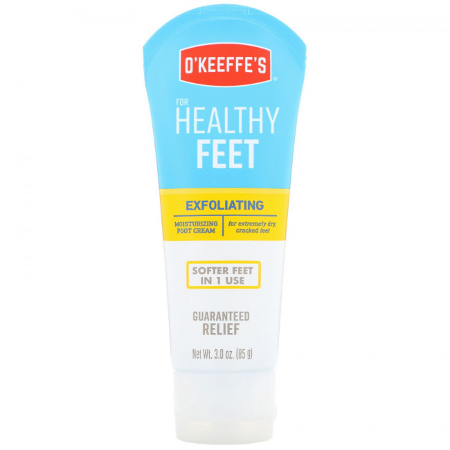 O'Keeffe's, Отшелушивающий увлажняющий крем для ног, для очень сухой, потрескавшейся кожи, 85 г (3 унции)
