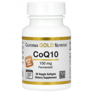 California Gold Nutrition, Коэнзим Q10, 100 мг, 30 растительных капсул California Gold Nutrition, Коэнзим Q10, 100 мг, 30 растительных капсул
