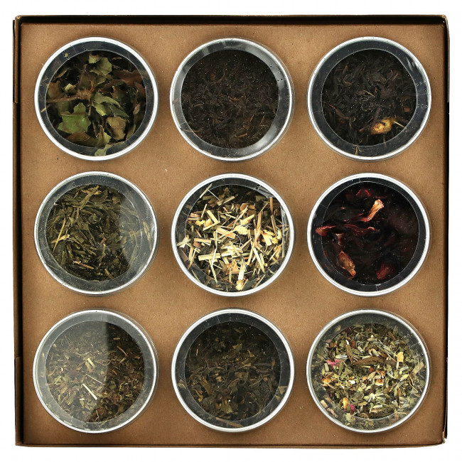 Heavenly Tea Leaves, Чай в подарочной упаковке, ассорти, 9 банок Heavenly Tea Leaves, Чай в подарочной упаковке, ассорти, 9 банок
