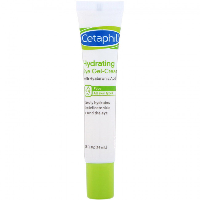 Cetaphil, увлажняющий гель-крем для глаз с гиалуроновой кислотой, 14 г (0,5 унции)