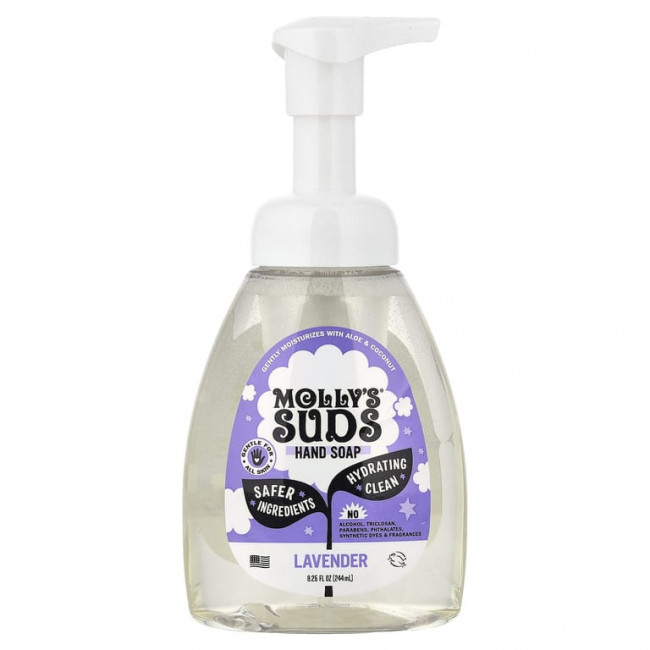 Molly's Suds, мыло для рук, лаванда, 244 мл (8,25 жидк. унции) Molly's Suds, мыло для рук, лаванда, 244 мл (8,25 жидк. унции)