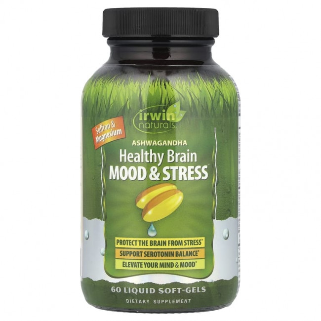 Irwin Naturals, Ashwagandha Healthy Brain Mood & Stress, 60 мягких таблеток Irwin Naturals, Ashwagandha Healthy Brain Mood & Stress, 60 мягких таблеток