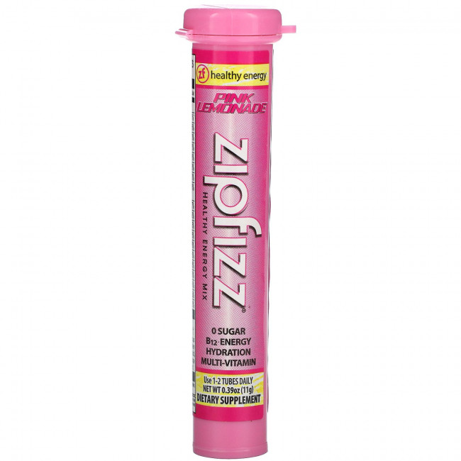 Zipfizz, Энергетическая смесь для здорового спорта с витамином B12, розовый лимонад, 20 тюбиков по 11 г (0,39 унции) Zipfizz, Энергетическая смесь для здорового спорта с витамином B12, розовый лимонад, 20 тюбиков по 11 г (0,39 унции)