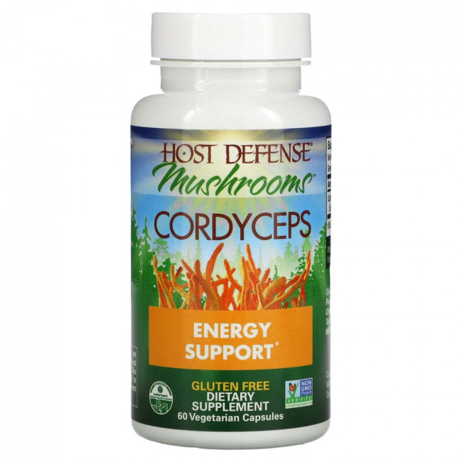 Fungi Perfecti, Host Defense, гриб кордицепс, поддержка выработки энергии, 60 вегетарианских капсул Fungi Perfecti, Host Defense, гриб кордицепс, поддержка выработки энергии, 60 вегетарианских капсул