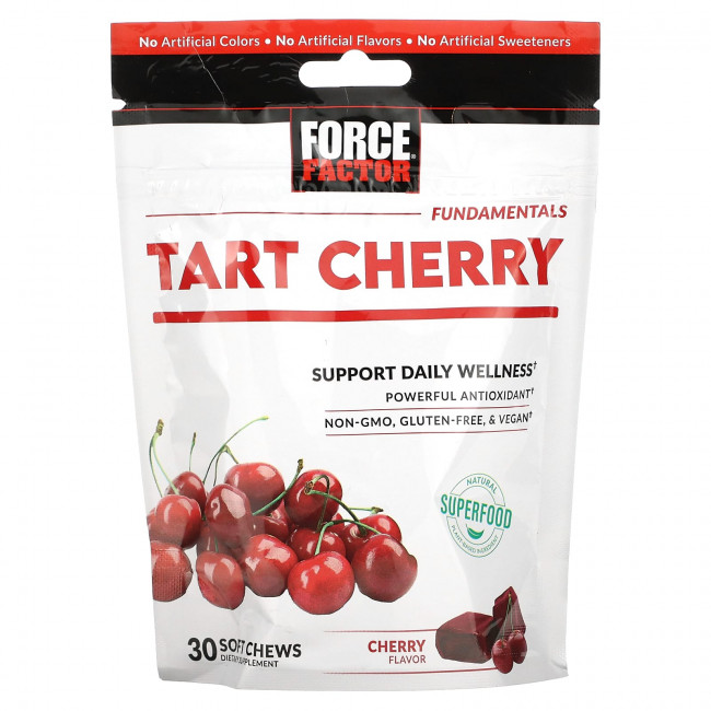 Force Factor, Fundamentals, вишня, вкус вишни, 30 жевательных таблеток Force Factor, Fundamentals, вишня, вкус вишни, 30 жевательных таблеток