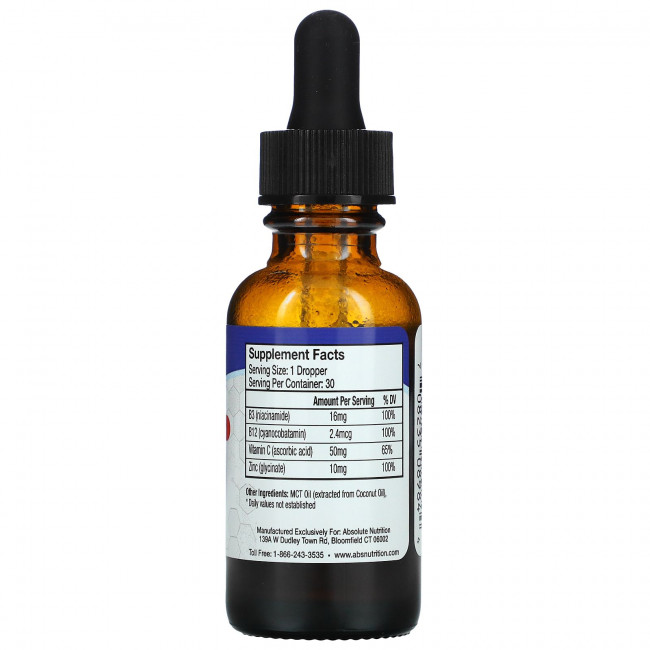 Absolute Nutrition, Immunity, цинк с витамином C и витамином B, 1 унция (30 мл) Absolute Nutrition, Immunity, цинк с витамином C и витамином B, 1 унция (30 мл)
