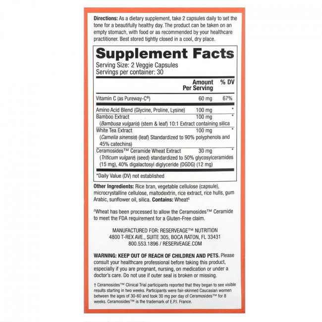 Reserveage Nutrition, Vegan Collagen Builder, 60 Veggie Capsules