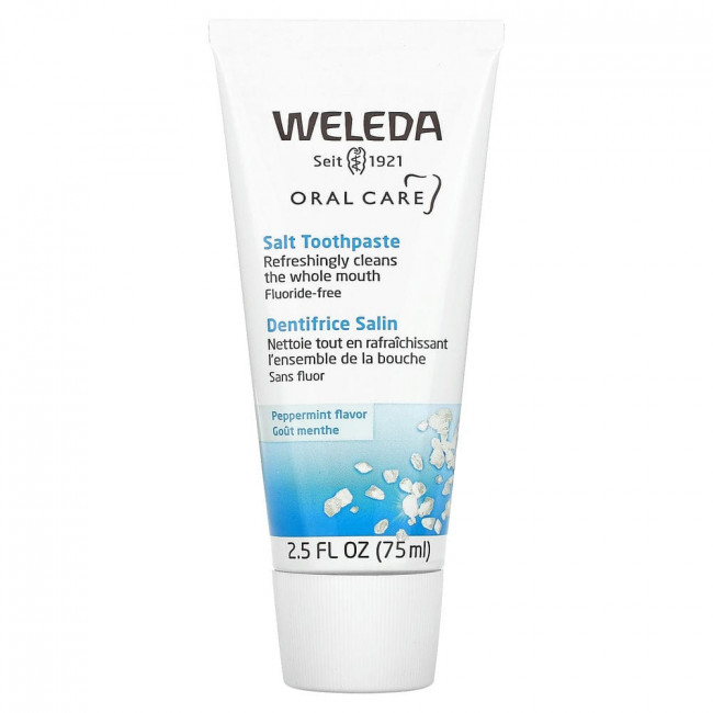 Weleda, Oral Care, солевая зубная паста, без фторидов, со вкусом перечной мяты, 75 мл (2,5 жидк. унции)