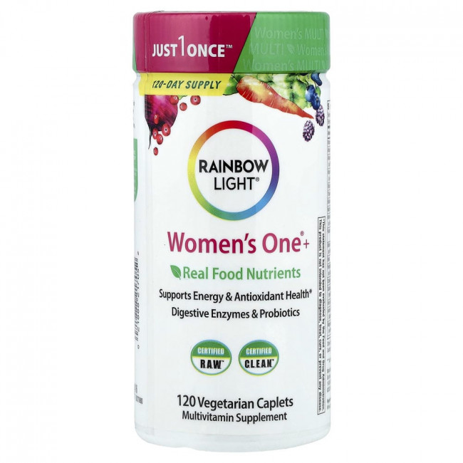 Rainbow Light, Women's One+®, натуральные питательные вещества, 120 вегетарианских капсул