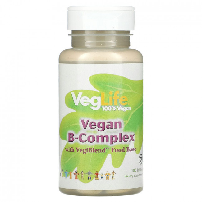 VegLife, веганский комплекс витаминов группы B, 100 таблеток VegLife, веганский комплекс витаминов группы B, 100 таблеток