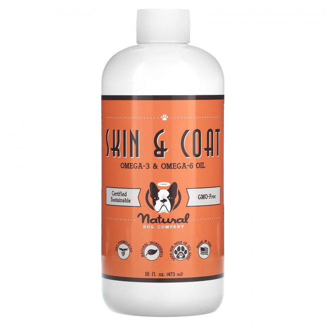 Natural Dog Company, Skin & Coat, масло омега-3 и омега-6, 473 мл (16 унций) Natural Dog Company, Skin & Coat, масло омега-3 и омега-6, 473 мл (16 унций)