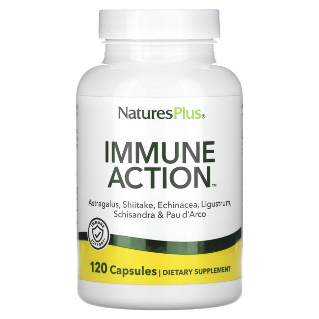 NaturesPlus, Иммуностимулирующее средство Immune Action, 120 растительных капсул NaturesPlus, Иммуностимулирующее средство Immune Action, 120 растительных капсул