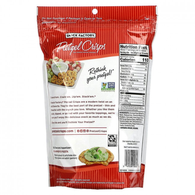 Snack Factory, Крендели с чипсами, Everything, для гурманов, 204 г (7,2 унции)