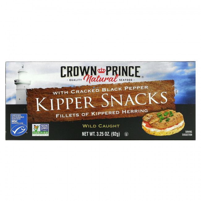 Crown Prince Natural, Копченое филе сельди с молотым черным перцем, 92 г (3,25 унции) Crown Prince Natural, Копченое филе сельди с молотым черным перцем, 92 г (3,25 унции)