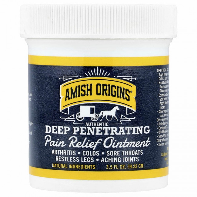 Amish Origins, Глубокое проникновение, болеутоляющая мазь, 3,5 унции (99,22 г)