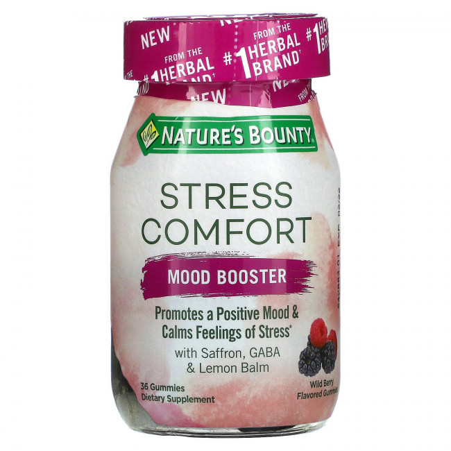 Nature's Bounty, Stress Comfort, добавка для улучшения настроения и снижения стресса, со вкусом лесных ягод, 36 жевательных таблеток