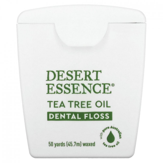 Desert Essence, Зубная нить с маслом чайного дерева, вощеная, 45,7 м (50 ярдов)