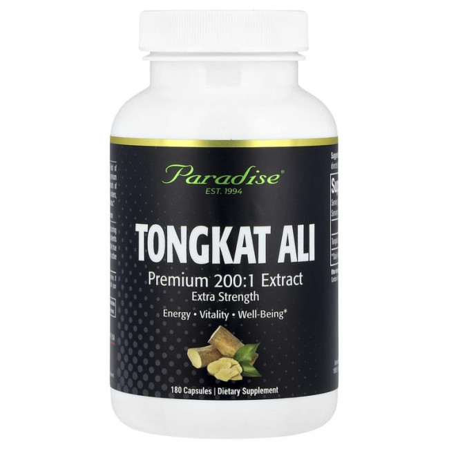 Paradise Herbs, Тонгкат Али, 180 капсул (250 мг в каждой капсуле)