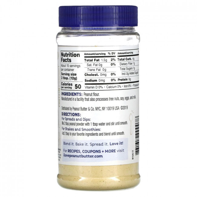 Peanut Butter & Co., Арахисовый порошок, чистый арахис, 184 г (6,5 унции)