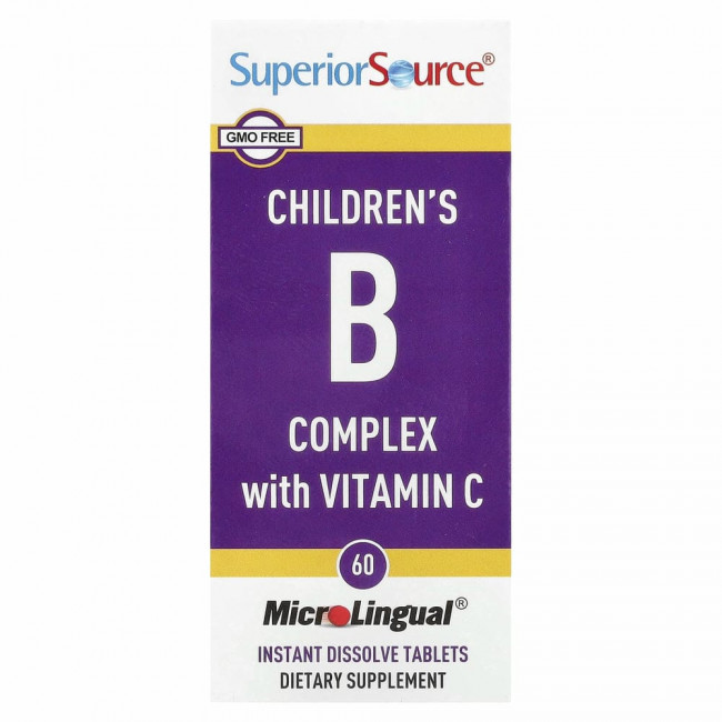 Superior Source, комплекс витаминов группы B и витамина C для детей, 60 быстрорастворимых таблеток MicroLingual