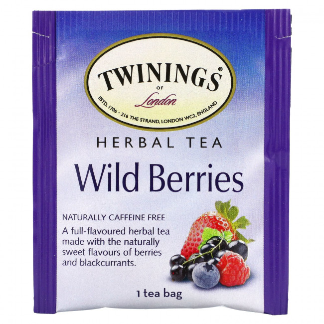 Twinings, травяной чай, дикие ягоды, без кофеина, 20 чайных пакетиков, 40 г (1,41 унции)
