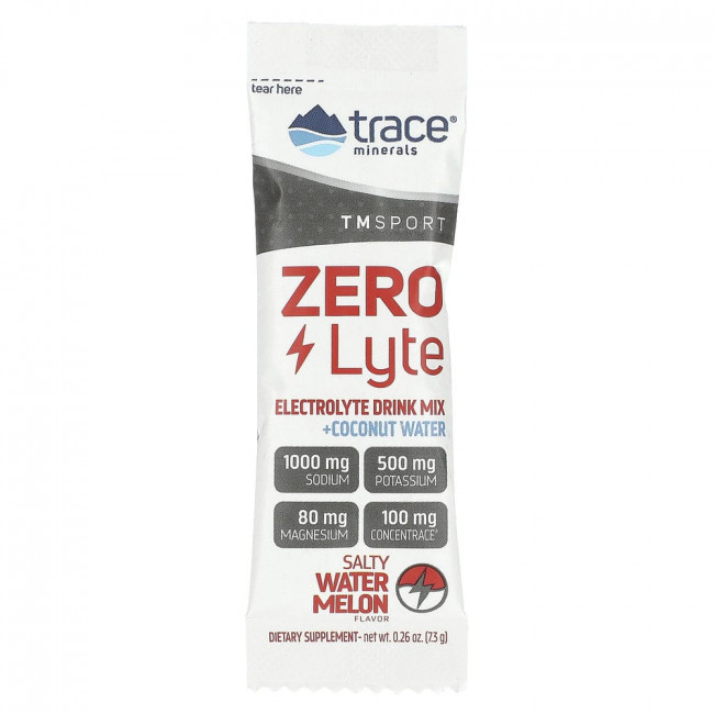 Trace Minerals ®, ZeroLyte Electrolyte Drink Mix, Salty Watermelon, 30 Packets, 0.27 oz (7.3 g) Each