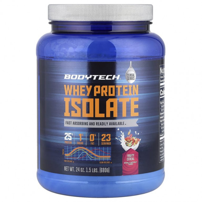 BodyTech, Изолят сывороточного протеина, фруктовые хлопья, 680 г (1,5 фунта) BodyTech, Изолят сывороточного протеина, фруктовые хлопья, 680 г (1,5 фунта)