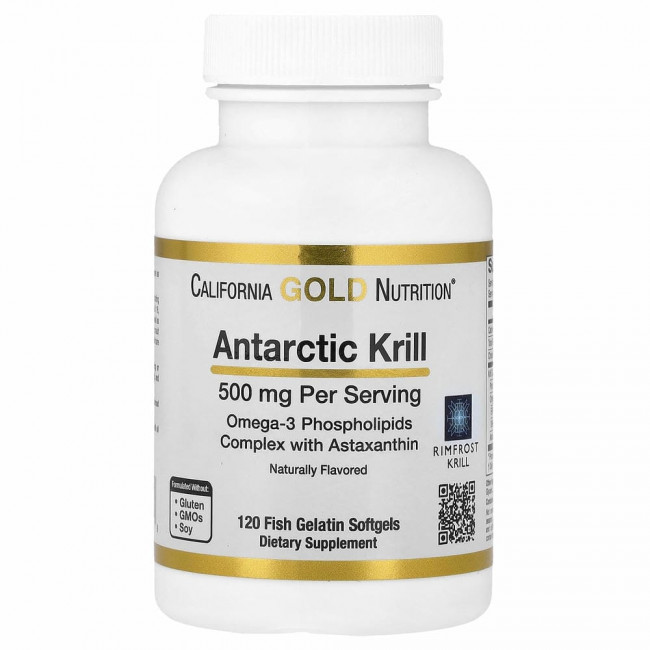 California Gold Nutrition, масло антарктического криля RIMFROST с астаксантином, натуральный клубнично-лимонный вкус, 500 мг, 120 рыбно-желатиновых мягких таблеток California Gold Nutrition, масло антарктического криля RIMFROST с астаксантином, натуральный клубнично-лимонный вкус, 500 мг, 120 рыбно-желатиновых мягких таблеток