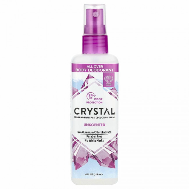 Crystal Body Deodorant, Минеральный аэрозольный дезодорант, без запаха, 118 мл Crystal Body Deodorant, Минеральный аэрозольный дезодорант, без запаха, 118 мл