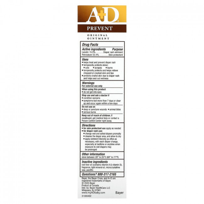 A+D, Original Ointment, мазь от пеленочной сыпи + средство для защиты кожи, 113 г (4 унции) A+D, Original Ointment, мазь от пеленочной сыпи + средство для защиты кожи, 113 г (4 унции)