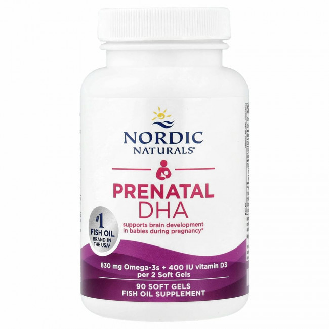 Nordic Naturals, пренатальная ДГК, без добавок, 90 капсул