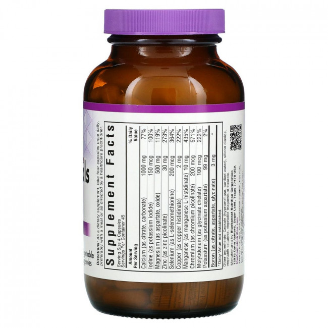 Bluebonnet Nutrition, Мультиминералы с бором, без железа, 180 растительных капсул