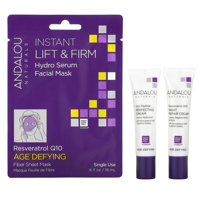 Andalou Naturals, Age Defying Day To Night, набор из 3 предметов Andalou Naturals, Age Defying Day To Night, набор из 3 предметов