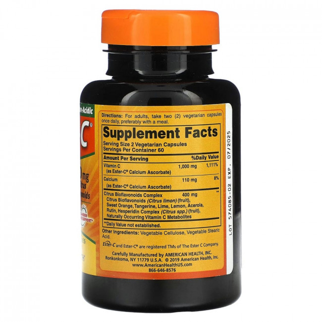American Health, Ester-C с цитрусовыми биофлавоноидами, 500 мг, 120 вегетарианских капсул American Health, Ester-C с цитрусовыми биофлавоноидами, 500 мг, 120 вегетарианских капсул