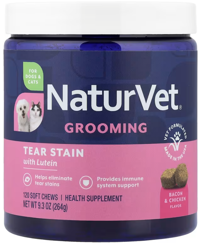 NaturVet, Добавка от слезных пятен с лютеином, 120 жевательных таблеток, 264 г (9,3 унции)
