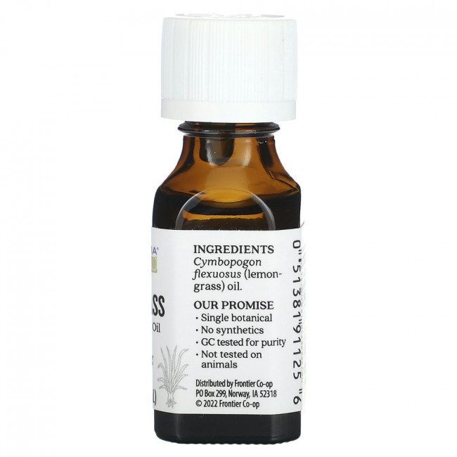 Aura Cacia, Чистое эфирное масло, лемонграсс, 15 мл (0,5 жидк. унции)