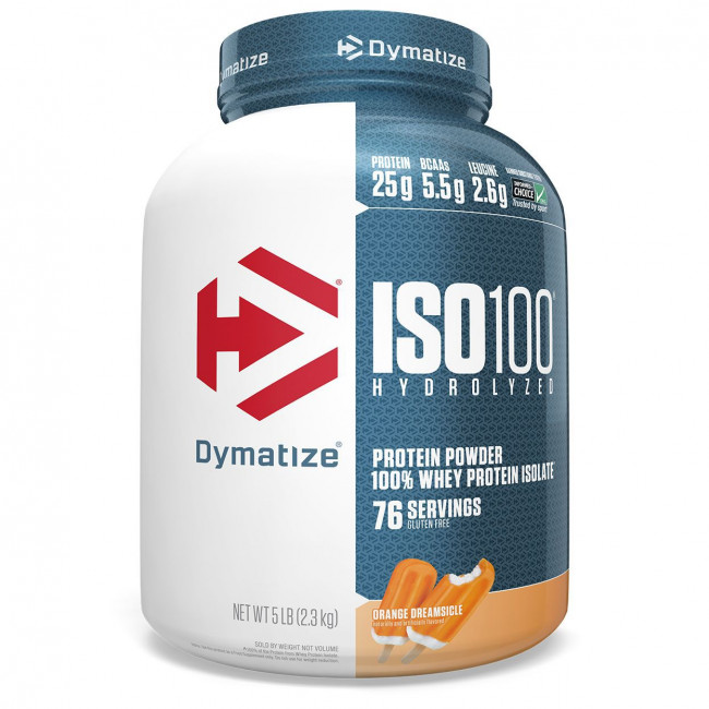 Dymatize Nutrition, ISO100, гидролизованный 100% изолят сывороточного протеина, апельсин, 2,3 кг (5 фунтов)