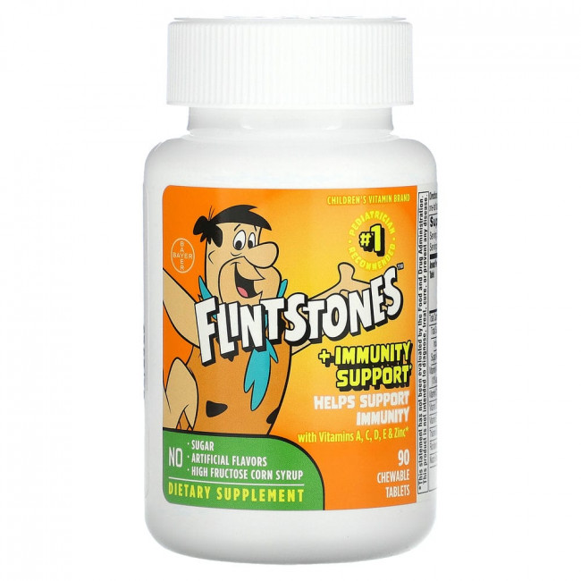 Flintstones, Мультивитамины для детей, плюс поддержка иммунитета, 90 жевательных таблеток