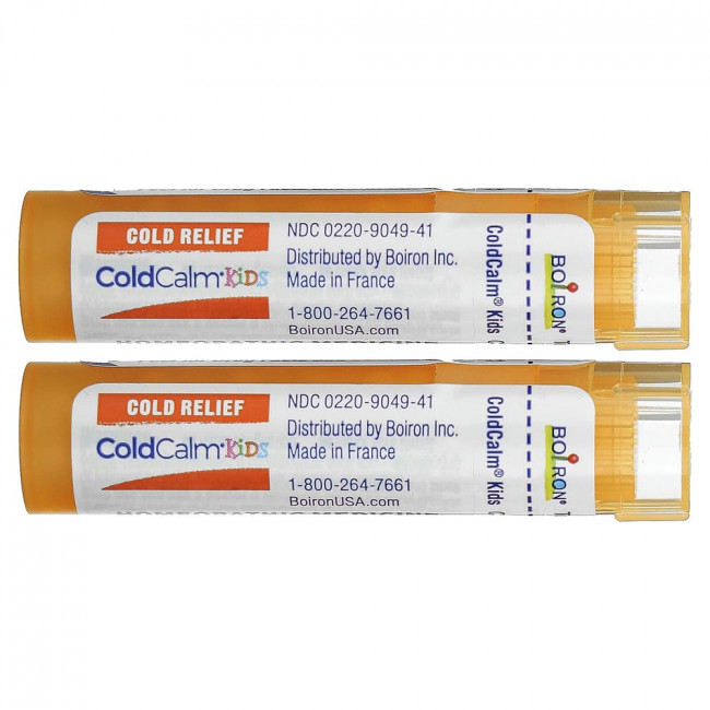 Boiron, Coldcalm, средство от простуды для детей, от 3 лет, 2 тюбика, прибл. 80 быстрорастворимых гранул каждая Boiron, Coldcalm, средство от простуды для детей, от 3 лет, 2 тюбика, прибл. 80 быстрорастворимых гранул каждая