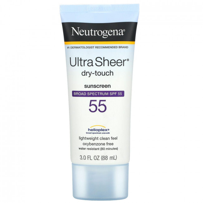 Neutrogena, Ultra Sheer, солнцезащитное средство с текстурой «сухое прикосновение», SPF 55, 88 мл (3,0 жидкой унции) Neutrogena, Ultra Sheer, солнцезащитное средство с текстурой «сухое прикосновение», SPF 55, 88 мл (3,0 жидкой унции)