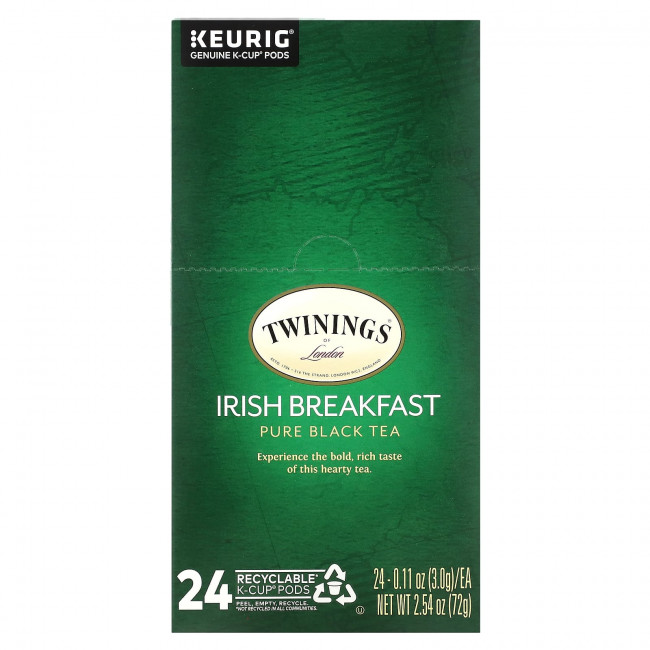 Twinings, Чистый черный чай, ирландский завтрак, 24 капсулы, по 3 г (0,11 унции) Twinings, Чистый черный чай, ирландский завтрак, 24 капсулы, по 3 г (0,11 унции)